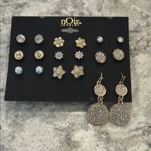 ✨ Brand New Set of Nine Pairs of Gold Earrings